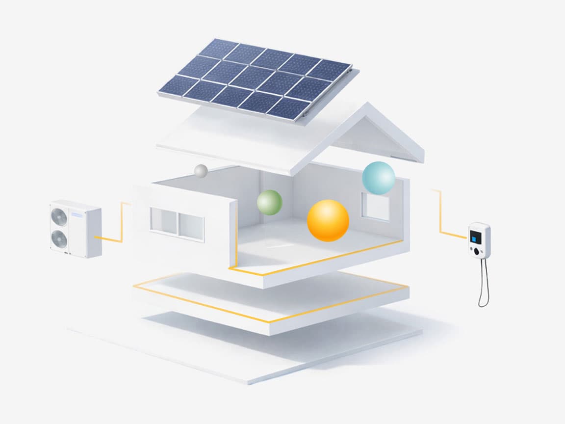 Modern house with solar panels